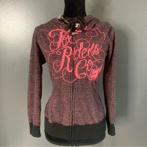 Fox Women's Charcoal and Pink Hoodie